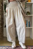Lock Needlecord Shirring Barrel Pant Stone